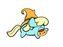 Size: 2560x1920 | Tagged: safe, artist:php142, sassaflash, pegasus, pony, g4, background pony, chubbie, cute, eyes closed, female, hat, mare, mouth hold, pumpkin bucket, sassabetes, simple background, transparent background, witch hat, ych result