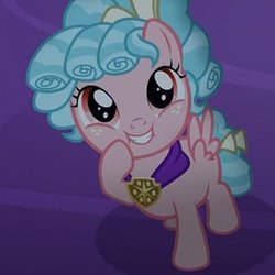 Size: 320x320 | Tagged: safe, screencap, cozy glow, pony, g4, school raze, cozy glow is best facemaker, cozybetes, cropped, cute, female, foal, pure concentrated unfiltered evil of the utmost potency, pure unfiltered evil, smiling, solo