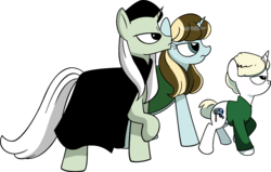 Size: 1547x982 | Tagged: safe, artist:vgc2001, idw, pony, unicorn, g4, micro-series #8, my little pony micro-series, spoiler:comic, cape, clothes, colt, draco malfoy, family, female, harry potter (series), lucius malfoy, male, mare, narcissa malfoy, ponified, serious, serious face, stallion, uniform, wand