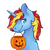 Size: 1650x1650 | Tagged: safe, artist:flaming-trash-can, oc, oc only, oc:rayden, alicorn, pony, unicorn, pumpkin, pumpkin bucket, simple background, solo