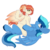 Size: 2000x2000 | Tagged: safe, artist:spoopygander, oc, oc only, oc:peppercorn, oc:umami stale, pegasus, pony, chest fluff, cloven hooves, colored wings, cute, ear fluff, eyeshadow, female, high res, looking down, makeup, male, mare, multicolored hair, multicolored wings, pinned down, smiling, smug, stallion, unshorn fetlocks, wing fluff, wings