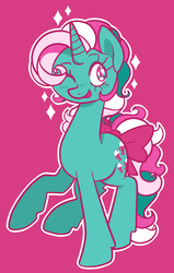 Size: 780x1230 | Tagged: safe, artist:trinoids, fizzy, pony, twinkle eyed pony, unicorn, g1, g4, bow, cute, female, fizzybetes, g1 to g4, generation leap, mare, one eye closed, simple background, solo, tail bow, wink