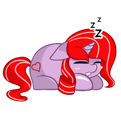 Size: 700x700 | Tagged: safe, artist:sweeteater, oc, oc only, oc:acey, pony, unicorn, blush sticker, blushing, cute, onomatopoeia, simple background, sleeping, solo, sound effects, transparent background, ych result, zzz