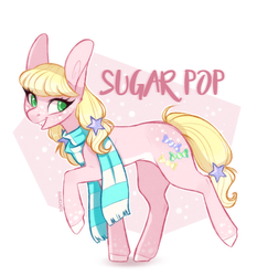Size: 632x678 | Tagged: safe, artist:sararini, oc, oc only, oc:sugar pop, earth pony, pony, clothes, female, mare, scarf, solo