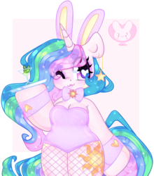 Size: 4889x5562 | Tagged: dead source, safe, artist:bunxl, princess celestia, alicorn, anthro, semi-anthro, g4, absurd resolution, alcohol, arm hooves, bow, breasts, bunny ears, bunny suit, bunnylestia, cleavage, clothes, cuffs (clothes), cute, cutie mark, ear piercing, earring, eyeshadow, female, fishnet stockings, heart, heart eyes, jewelry, leotard, lipstick, makeup, one eye closed, piercing, simple background, smiling, solo, sparkly eyes, sparkly mane, sparkly tail, tail, transparent background, waitress, wingding eyes, wink