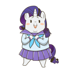 Size: 1000x1000 | Tagged: safe, artist:ringopasta, rarity, pony, unicorn, g4, chubby, clothes, cute, double chin, dress, female, mare, nico nico seiga, open mouth, raribetes, rarity is a marshmallow, simple background, solo, white background