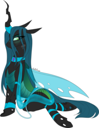Size: 1191x1537 | Tagged: dead source, safe, artist:mythpony, queen chrysalis, changeling, changeling queen, g4, belly dancer, female, harem outfit, simple background, solo, stupid sexy chrysalis, transparent background
