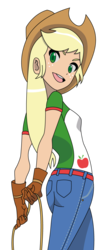 Size: 540x1224 | Tagged: safe, artist:lhenao, applejack, equestria girls, g4, anime, anime style, base used, female, rope, simple background, solo, transparent background