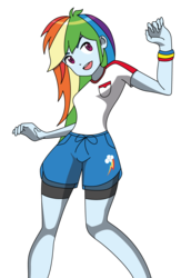 Size: 697x1066 | Tagged: safe, artist:lhenao, rainbow dash, equestria girls, g4, anime, anime style, base used, female, simple background, solo, transparent background