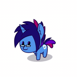 Size: 1417x1417 | Tagged: safe, artist:earth_pony_colds, oc, oc:marquis majordome, pony, unicorn, animated, gif, glasses