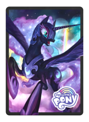 Size: 1024x1400 | Tagged: safe, artist:john thacker, nightmare moon, pony, g4, official, female, magic the gathering, ponies the galloping, rainbow waterfall, solo