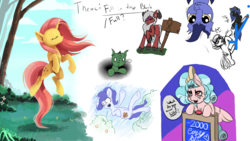 Size: 1920x1080 | Tagged: artist needed, safe, artist:huffylime, artist:littlepony115, artist:m3g4, cozy glow, fluttershy, oc, bat pony, pony, g4, drawpile disasters, falling, jeopardy, mlpds