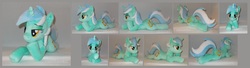 Size: 4612x1252 | Tagged: safe, artist:calusariac, lyra heartstrings, pony, g4, irl, photo, plushie, prone, solo