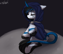 Size: 3564x3043 | Tagged: safe, artist:avery-valentine, alicorn, pony, cloak, clothes, eyes closed, high res, hood, horn