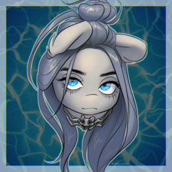 Size: 1653x1654 | Tagged: safe, artist:katputze, pony, spider, billie eilish, bust, jewelry, ponified, portrait, solo