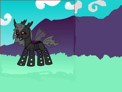 Size: 794x596 | Tagged: safe, artist:clockworkcrow, oc, oc only, changeling, changeling oc, solo