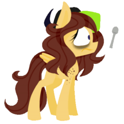 Size: 400x400 | Tagged: safe, artist:lixthefork, oc, pegasus, pony, animated, bags under eyes, blinking, boop, female, gif, mare, simple background, spoon, transparent background