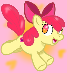 Size: 1024x1107 | Tagged: safe, artist:bowsarefriends, apple bloom, earth pony, pony, g4, abstract background, cutie mark, female, filly, open mouth, redraw, solo