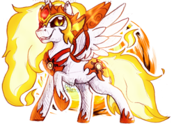 Size: 2338x1694 | Tagged: safe, artist:8bitgalaxy, daybreaker, pony, g4, chibi, evil smile, female, grin, signature, simple background, sketch, smiling, solo