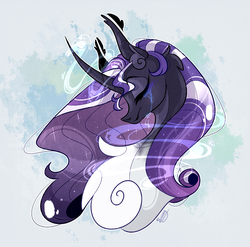Size: 904x894 | Tagged: safe, artist:manella-art, nightmare rarity, pony, unicorn, g4, chest fluff, crying, ear fluff, eyes closed, female, mare, solo