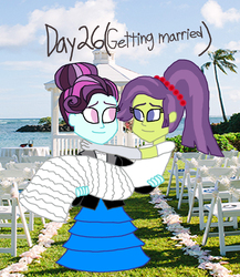 Size: 1500x1731 | Tagged: safe, artist:ktd1993, principal abacus cinch, victoria, equestria girls, g4, bridal carry, carrying, cinchtoria, female, lesbian, marriage, married, wedding, younger