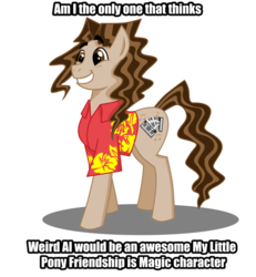 Size: 900x974 | Tagged: source needed, safe, artist:a-virginia-d, oc, oc only, earth pony, pony, artifact, description is relevant, hilarious in hindsight, impact font, male, not cheese sandwich, old, ponified, ponysona, simple background, solo, stallion, transparent background, weird al yankovic