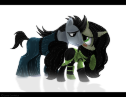 Size: 900x693 | Tagged: safe, artist:lova-gardelius, pony, g4, crossover, drakken, female, kim possible, letterboxing, male, ponified, shego, shipping, straight