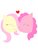 Size: 2448x3264 | Tagged: safe, artist:volcanicdash, fluttershy, pinkie pie, pony, g4, eyes closed, female, heart, high res, lesbian, nuzzling, ship:flutterpie, shipping, simple, simple background