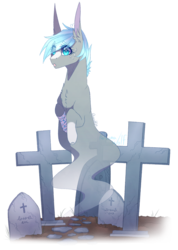 Size: 812x1138 | Tagged: safe, artist:luuny-luna, oc, oc only, ghost, pony, gravestone, simple background, solo, transparent background