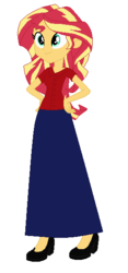 Size: 272x582 | Tagged: safe, artist:starman1999, sunset shimmer, equestria girls, g4, base used, clothes, female, long skirt, skirt, solo