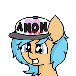 Size: 1440x1440 | Tagged: safe, artist:scotch, oc, oc:little league, pony, chest fluff, female, filly, freckles, hat, heart, smiling