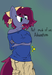 Size: 2341x3409 | Tagged: safe, artist:sythenmcswig, oc, oc only, oc:blazing heart, anthro, bags under eyes, breasts, clothes, female, headscarf, high res, oversized clothes, oversized shirt, pregnant, ring, scarf, shirt, solo, unamused, wedding ring