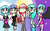 Size: 800x500 | Tagged: safe, artist:wisheslotus, oc, oc only, oc:astral, oc:bani, oc:nightflare, oc:ribbon, oc:wishes, human, book, clothes, cloud, eyes closed, female, glowing hands, humanized, magic, moon, night, stars, telekinesis, winged humanization, wings