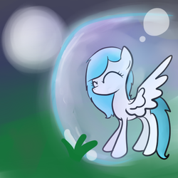 Size: 500x500 | Tagged: safe, artist:wisheslotus, oc, oc only, oc:wishes, pegasus, pony, eyes closed, female, force field, full moon, mare, moon, pegasus oc, solo, wings