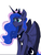 Size: 740x982 | Tagged: safe, artist:scarletskitty12, princess luna, alicorn, pony, g4, ethereal mane, female, jewelry, simple background, sitting, solo, starry mane, tiara, white background