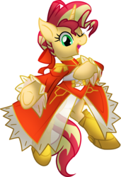 Size: 1391x2034 | Tagged: safe, artist:geraritydevillefort, sunset shimmer, pony, unicorn, g4, clothes, digital art, dress, fate/extra, fate/grand order, female, nero claudius caesar augustus germanicus, simple background, solo, transparent background