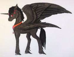 Size: 1024x790 | Tagged: safe, artist:oneiria-fylakas, oc, oc only, oc:ateb, alicorn, pony, male, solo, stallion, traditional art