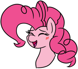 Size: 1546x1377 | Tagged: safe, artist:legendoflink, pinkie pie, earth pony, pony, g4, blushing, bust, cute, diapinkes, laughing, simple background, transparent background