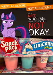 Size: 600x838 | Tagged: safe, twilight sparkle, alicorn, pony, g4, food, poster, pudding, twilight sparkle (alicorn), we're a culture not a costume