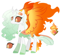 Size: 3160x2909 | Tagged: safe, artist:teepew, artist:x-dainichi-x, oc, oc only, oc:sunrise bloom, changepony, hybrid, base used, concave belly, female, high res, interspecies offspring, offspring, parent:princess celestia, parent:thorax, parents:thoralestia, simple background, slender, solo, thin, transparent background