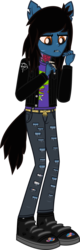 Size: 702x2201 | Tagged: safe, artist:lightningbolt, derpibooru exclusive, undead, zombie, equestria girls, g4, .svg available, bags under eyes, blood, blood stains, bloodshot eyes, bone, bring me the horizon, chipped tooth, clothes, drop dead clothing, equestria girls-ified, fangs, frown, glasgow smile, jacket, jeans, lip piercing, looking down, male, oliver sykes, pants, piercing, ponied up, pony ears, rainbow blood, ripped jeans, rope, scar, shirt, shoes, show accurate, simple background, socks, solo, stitches, svg, tailed humanization, tattoo, torn ear, transparent background, undershirt, vector