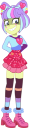 Size: 770x3183 | Tagged: safe, artist:kingdark0001, supernova zap, equestria girls, equestria girls specials, g4, my little pony equestria girls: better together, my little pony equestria girls: sunset's backstage pass, boots, clothes, cute, female, hands behind back, high heel boots, miniskirt, shoes, simple background, skirt, socks, solo, striped socks, su-z, su-z-betes, thigh highs, transparent background, vector, zettai ryouiki