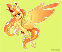 Size: 2459x2042 | Tagged: safe, artist:marbola, oc, oc only, oc:graceful sunrise, pegasus, pony, female, high res, mare, solo, wings
