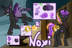 Size: 3000x2000 | Tagged: safe, artist:noxi1_48, oc, oc only, oc:noxi, changeling, pony, unicorn, changeling oc, forge, high res, purple changeling, reference sheet, rework, reworked