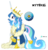 Size: 2099x2200 | Tagged: safe, artist:x-dainichi-x, oc, oc only, oc:prince mythical, alicorn, hybrid, pony, clothes, crown, high res, interspecies offspring, jewelry, male, offspring, parent:discord, parent:princess celestia, parents:dislestia, regalia, robe, simple background, solo, stallion, transparent background