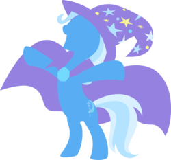 Size: 1190x1111 | Tagged: safe, artist:chachaxevaxjeffrey, trixie, pony, unicorn, g4, bipedal, cape, clothes, female, hat, lineless, mare, simple background, transparent background, trixie's cape, trixie's hat, vector