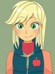 Size: 2448x3264 | Tagged: safe, artist:haibaratomoe, applejack, equestria girls, equestria girls specials, g4, my little pony equestria girls: better together, my little pony equestria girls: holidays unwrapped, blushing, clothes, cute, high res, looking at you, smiling, smiling at you, solo, winter outfit