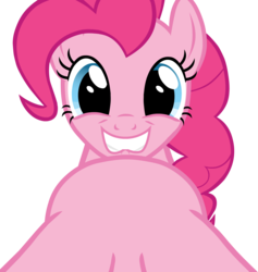 Size: 1528x1611 | Tagged: safe, artist:age3rcm, pinkie pie, earth pony, pony, g4, female, looking from below, perspective, solo, vector