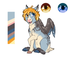 Size: 1369x1083 | Tagged: safe, artist:blackblood-queen, oc, oc only, oc:lil' chickpea, pegasus, pony, colt, heterochromia, male, reference sheet, smiling, solo
