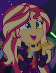 Size: 534x691 | Tagged: safe, screencap, fry lilac, lemon zack, sunset shimmer, equestria girls, equestria girls series, g4, the last drop, spoiler:eqg series (season 2), cropped, offscreen character